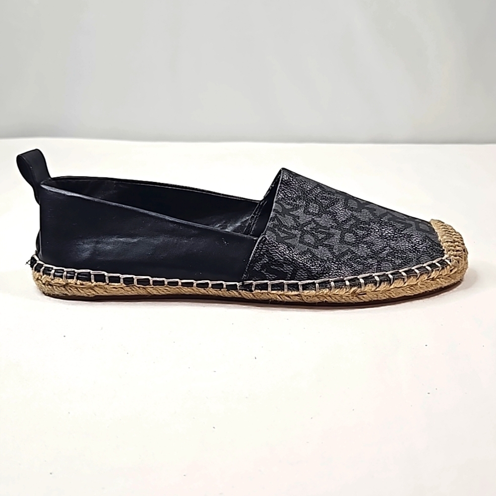 Dkny Signature Mali Espadrille Loafer Flats 7.5m Black/Gray